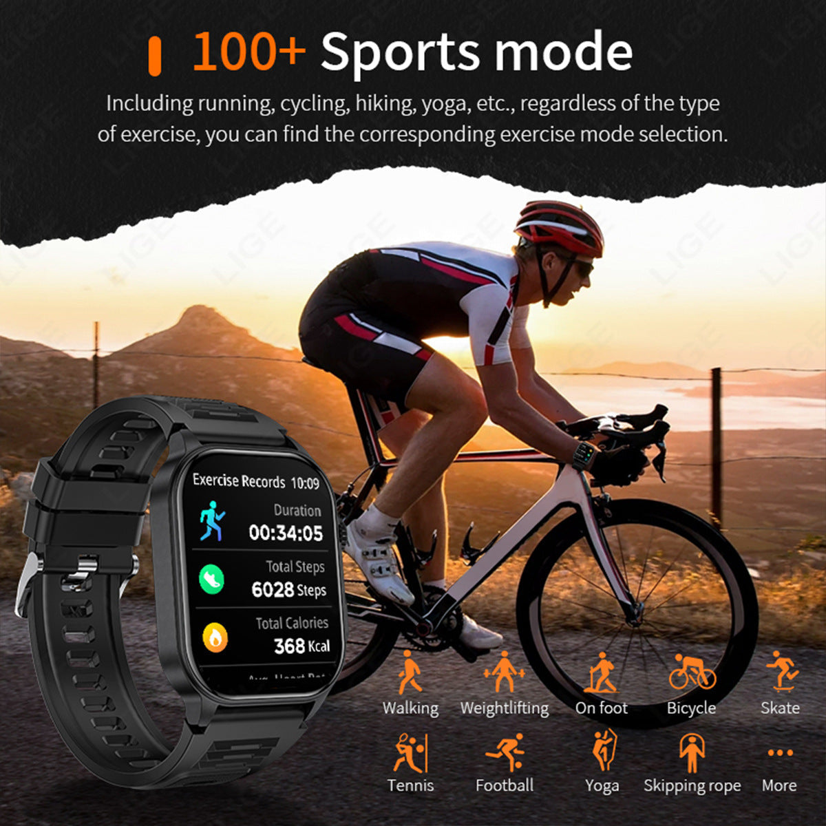 Smartwatch displaying health statistics