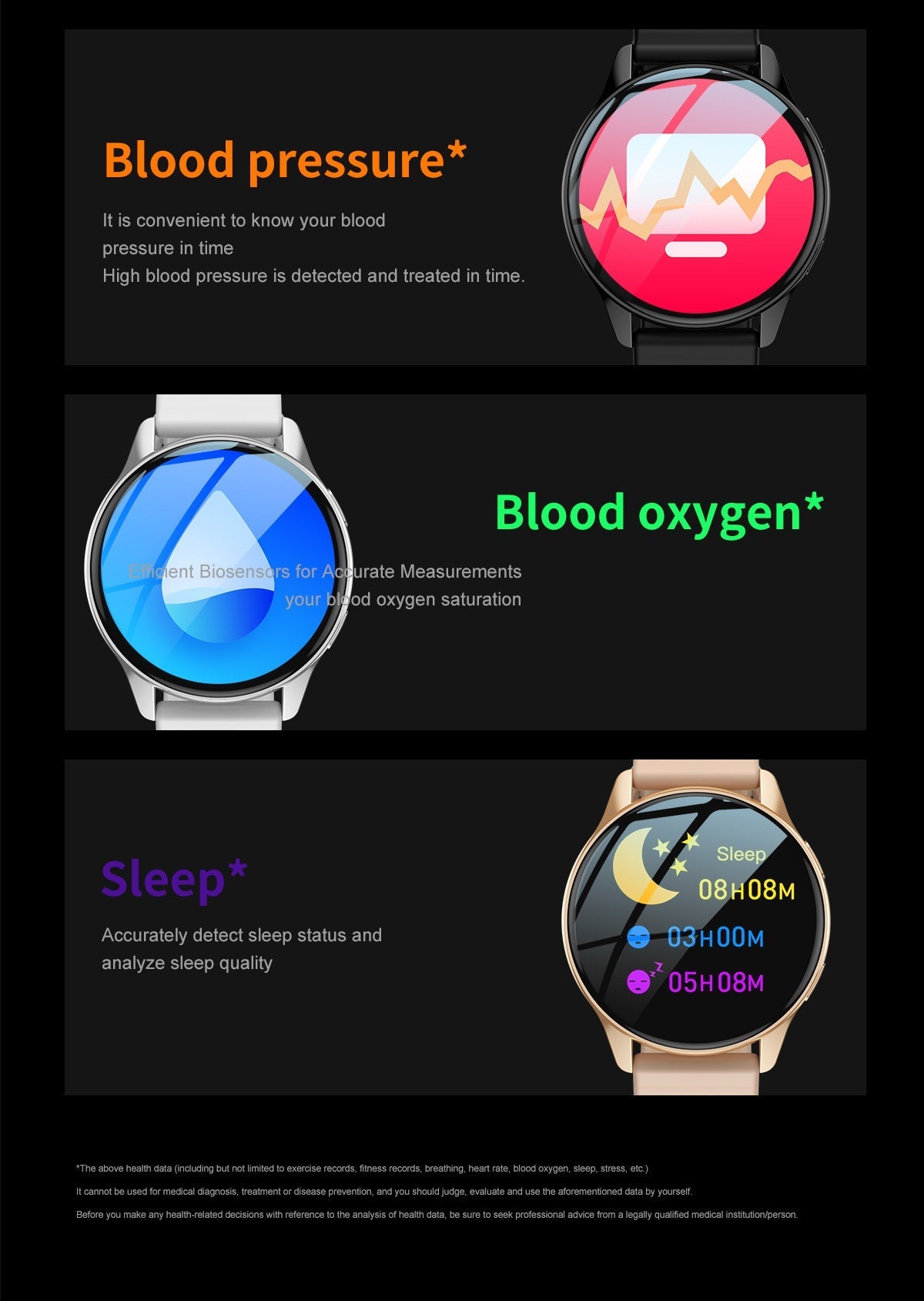 LIGE Bluetooth smartwatch in black
