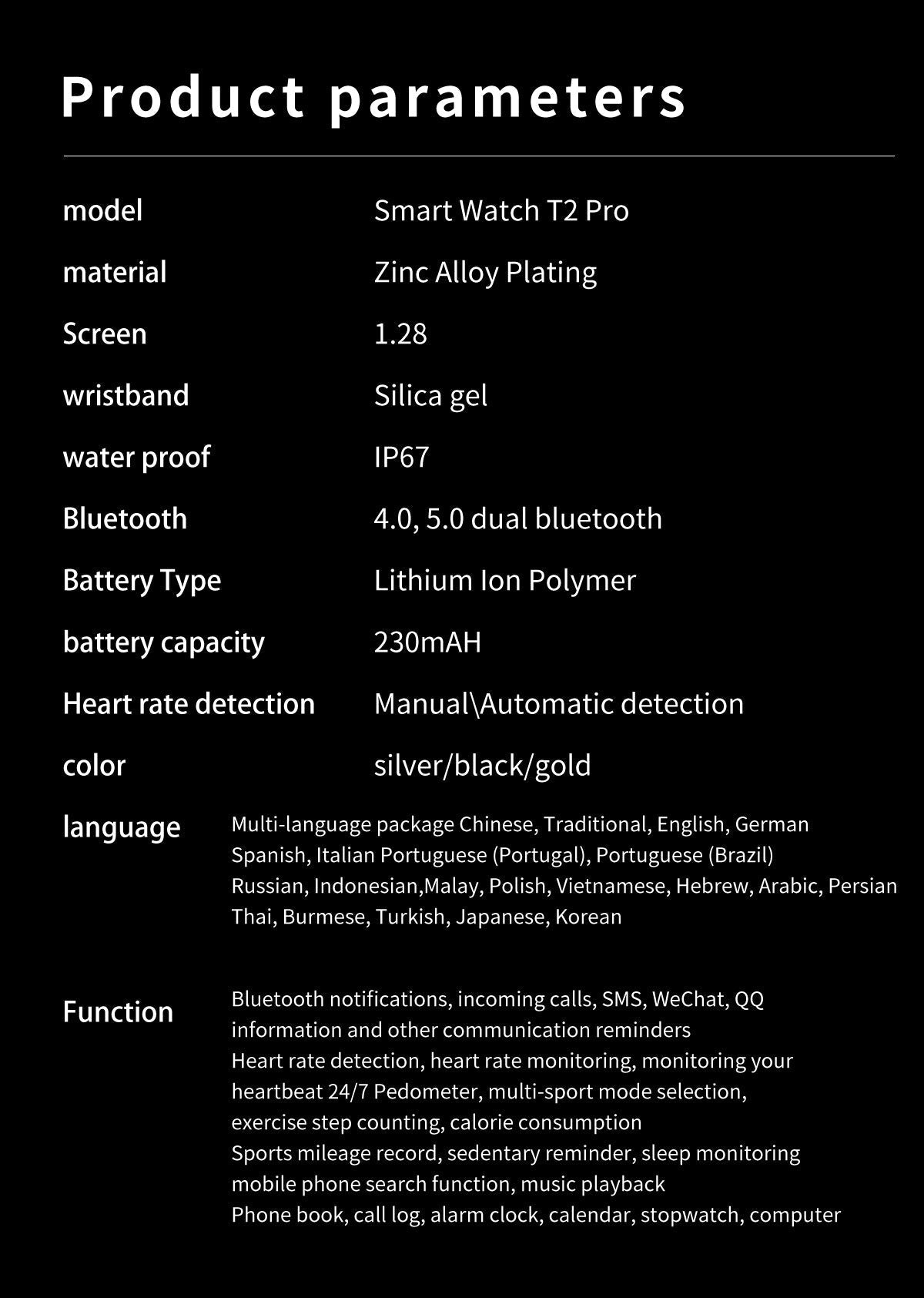 LIGE smartwatch with colour variants