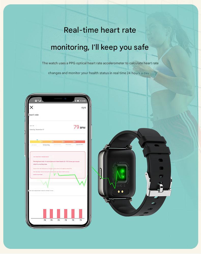 user wearing P36 smart watch