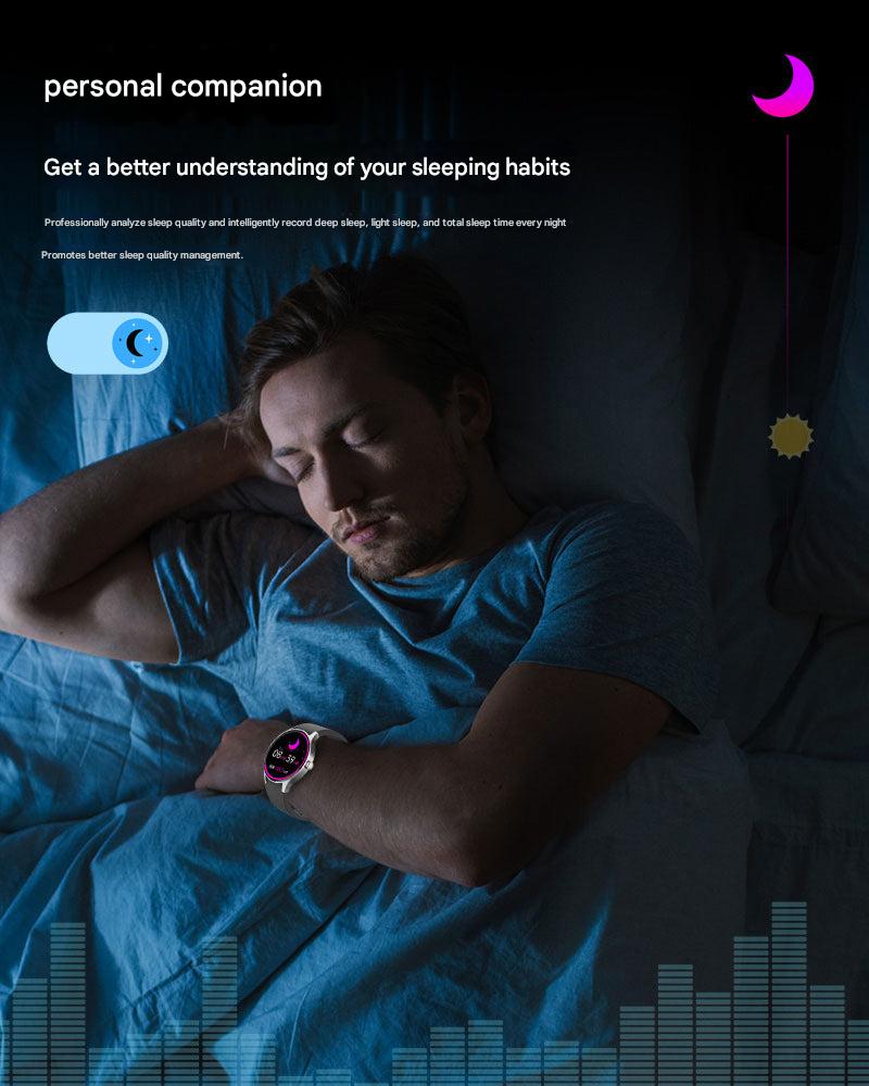 Smartwatch displaying heart rate and health metrics