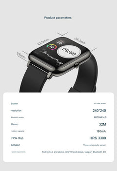 Smart Fitness Tracker Watch back view