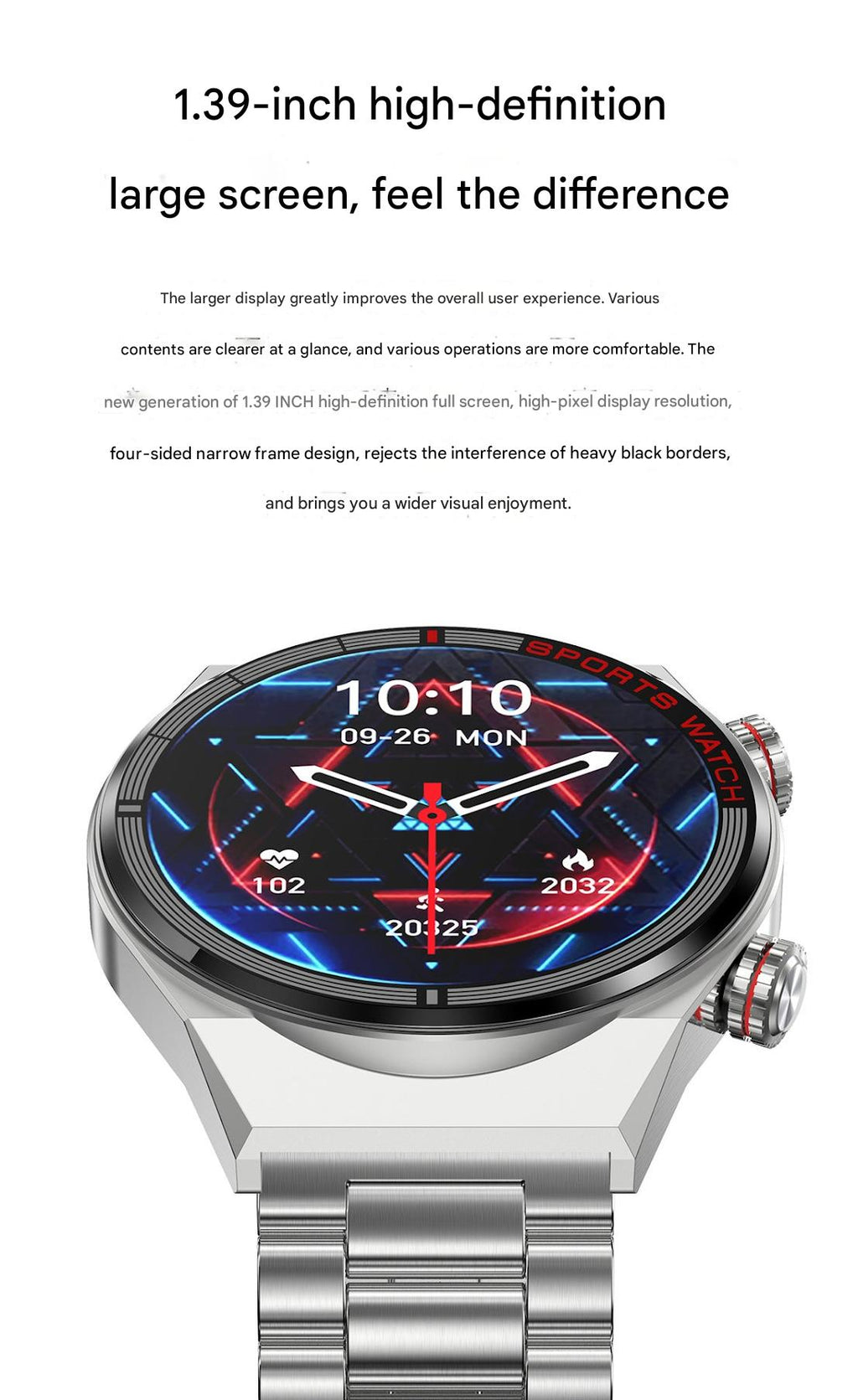 Smartwatch with NFC and ECG monitoring on display