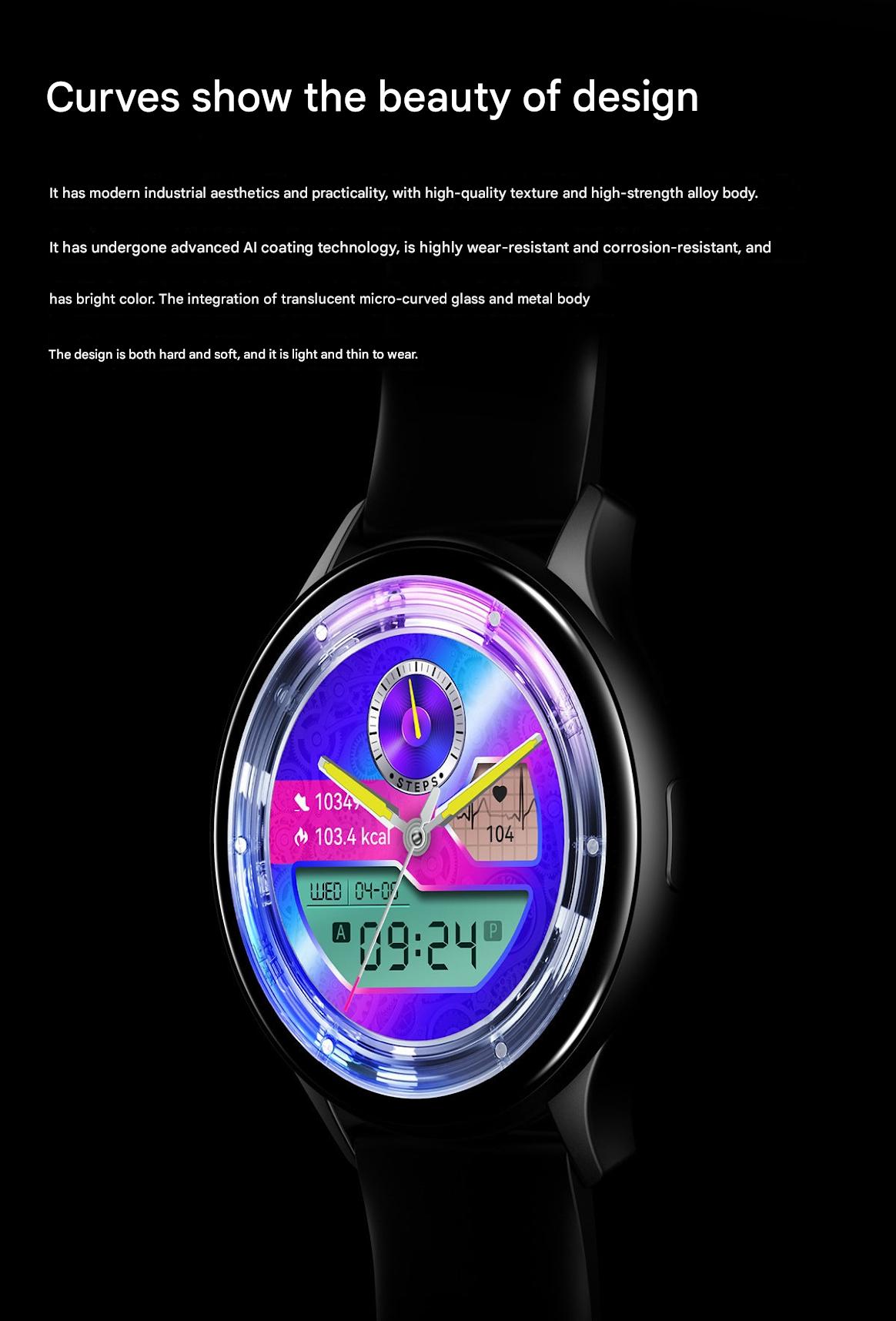 HK89 smartwatch in black colour on wrist