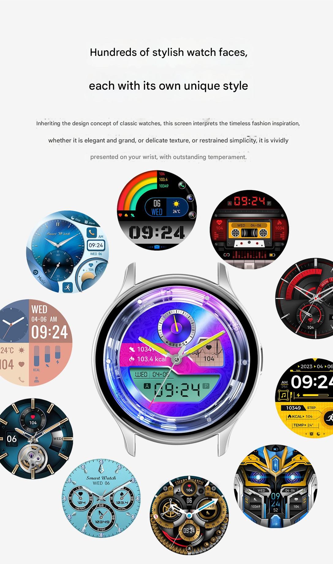 HK89 smartwatch with notifications displayed