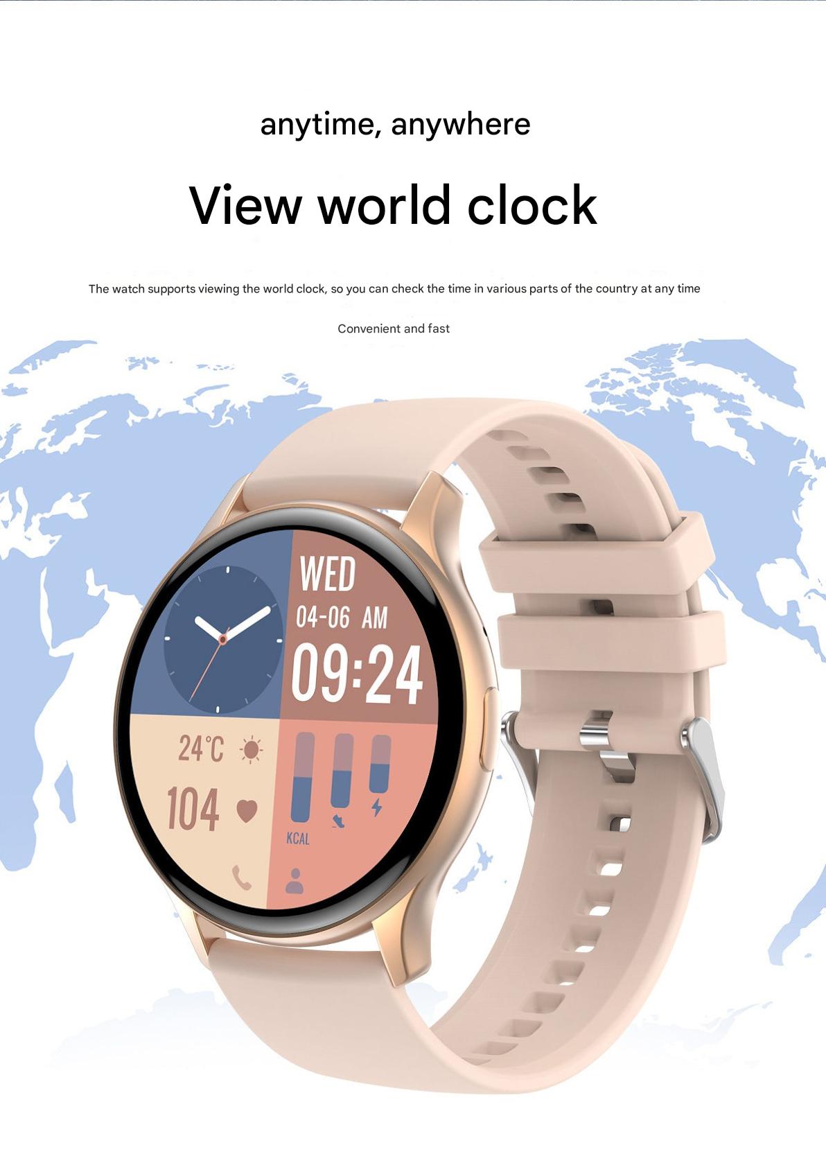 HK89 smartwatch front view with AMOLED display