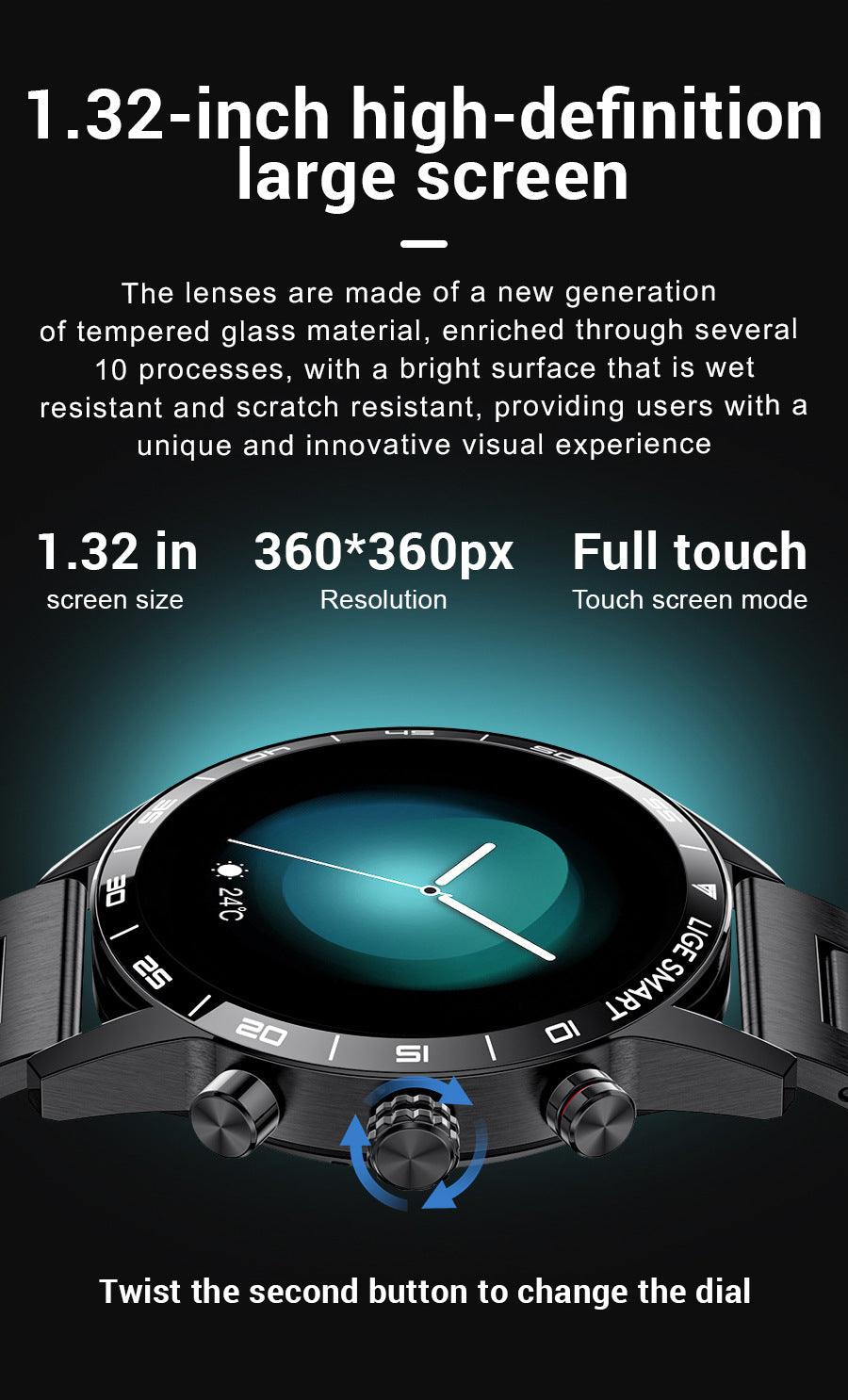 Smartwatch displaying health monitoring features