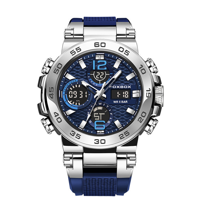 Comfortable silicone strap of men's quartz watch