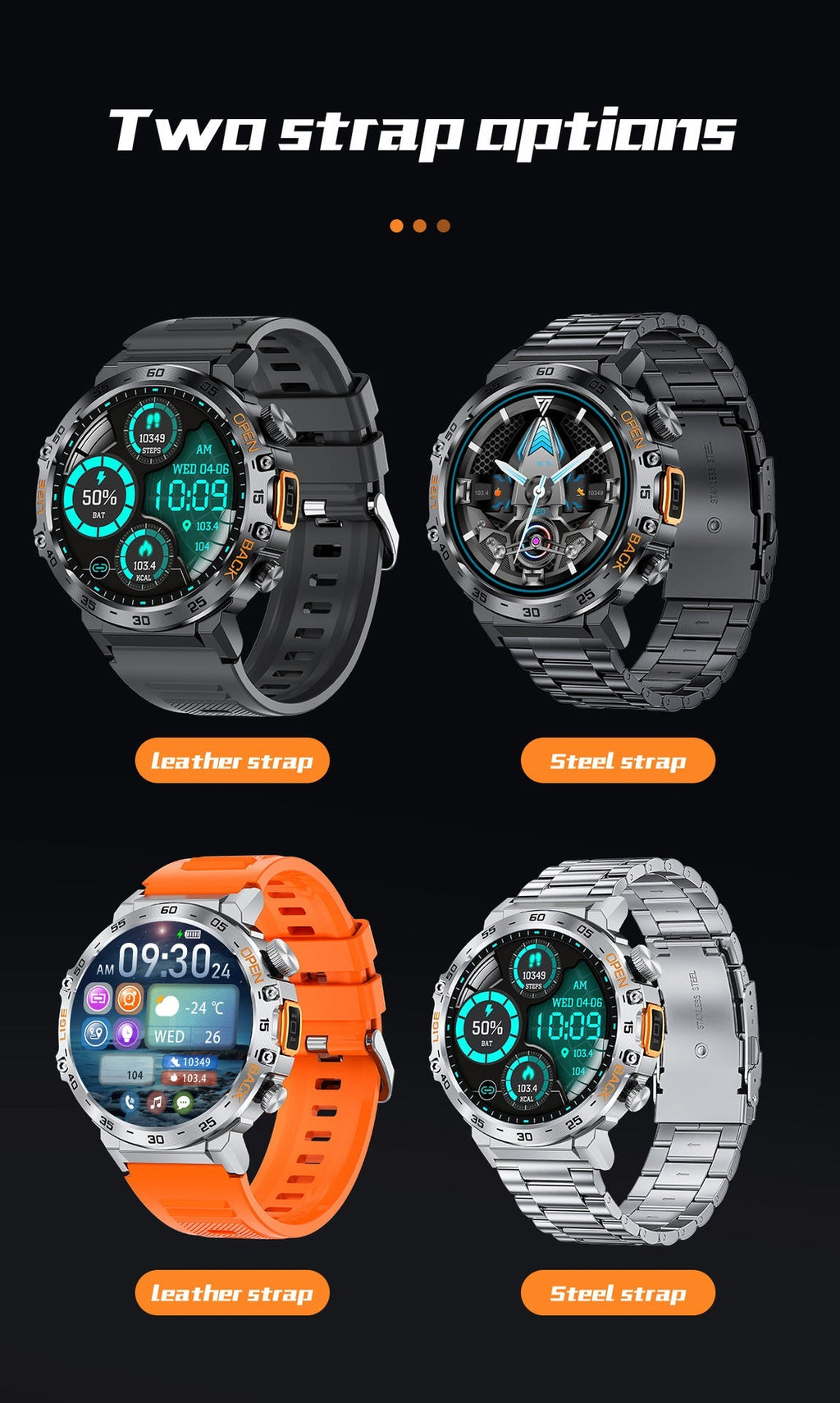 Smart Bluetooth sports watch with HD display