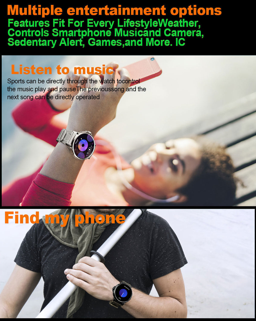 V69 smartwatch front view