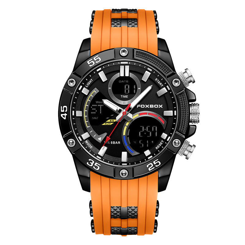 Stylish gold-black multifunctional sports watch