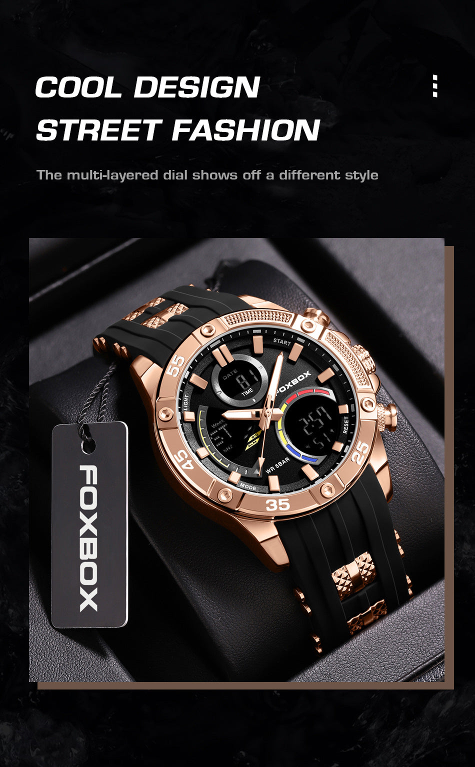 Elegant silver-black sports watch for fitness enthusiasts
