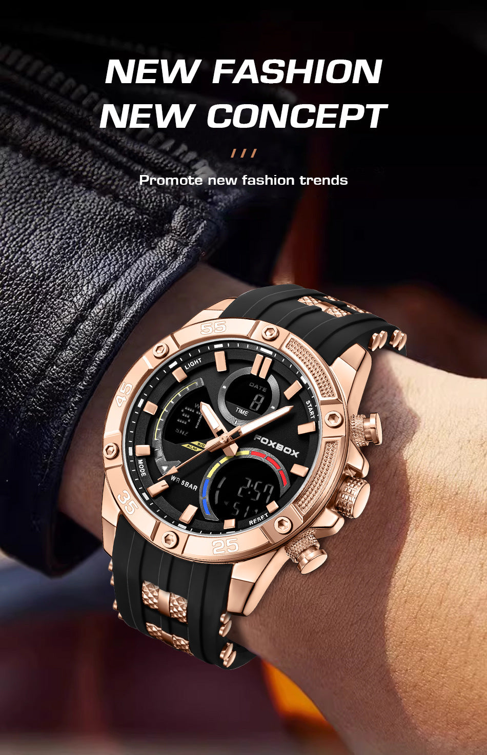 Close-up of the multifunctional waterproof sports watch front view