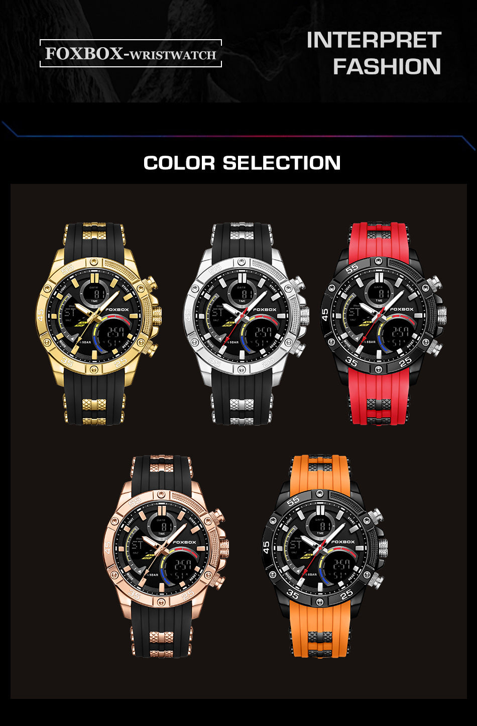 Analog and digital display of the sports watch