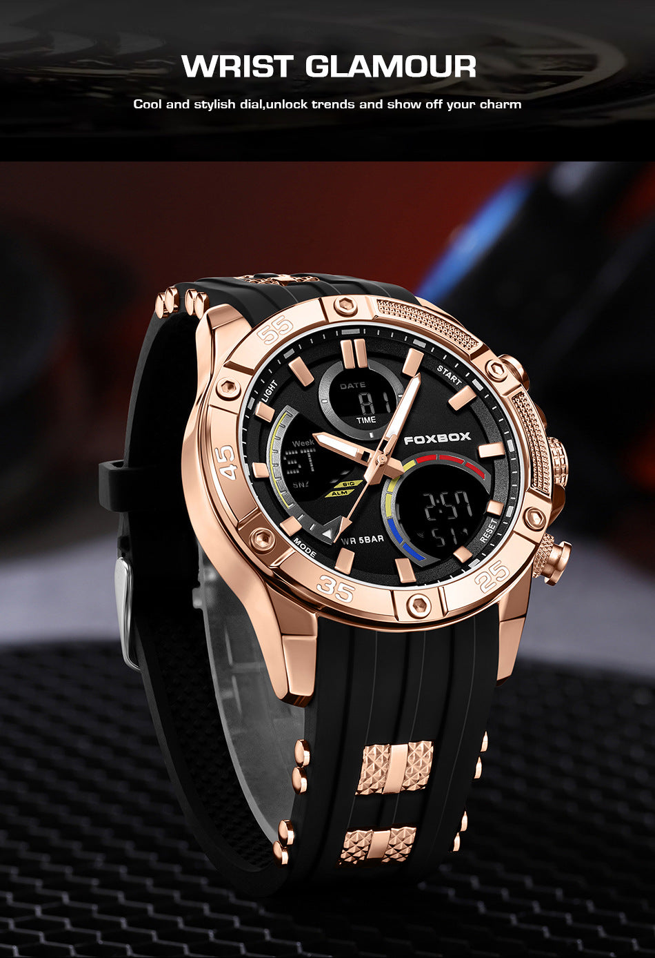 Various colour options of smart sports watch