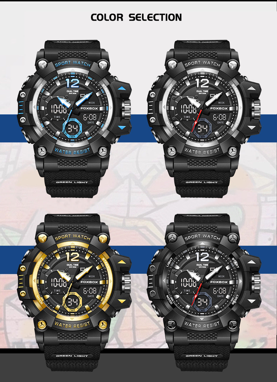 black-gold men's sport watch