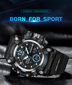 close-up of luminous sport watch face