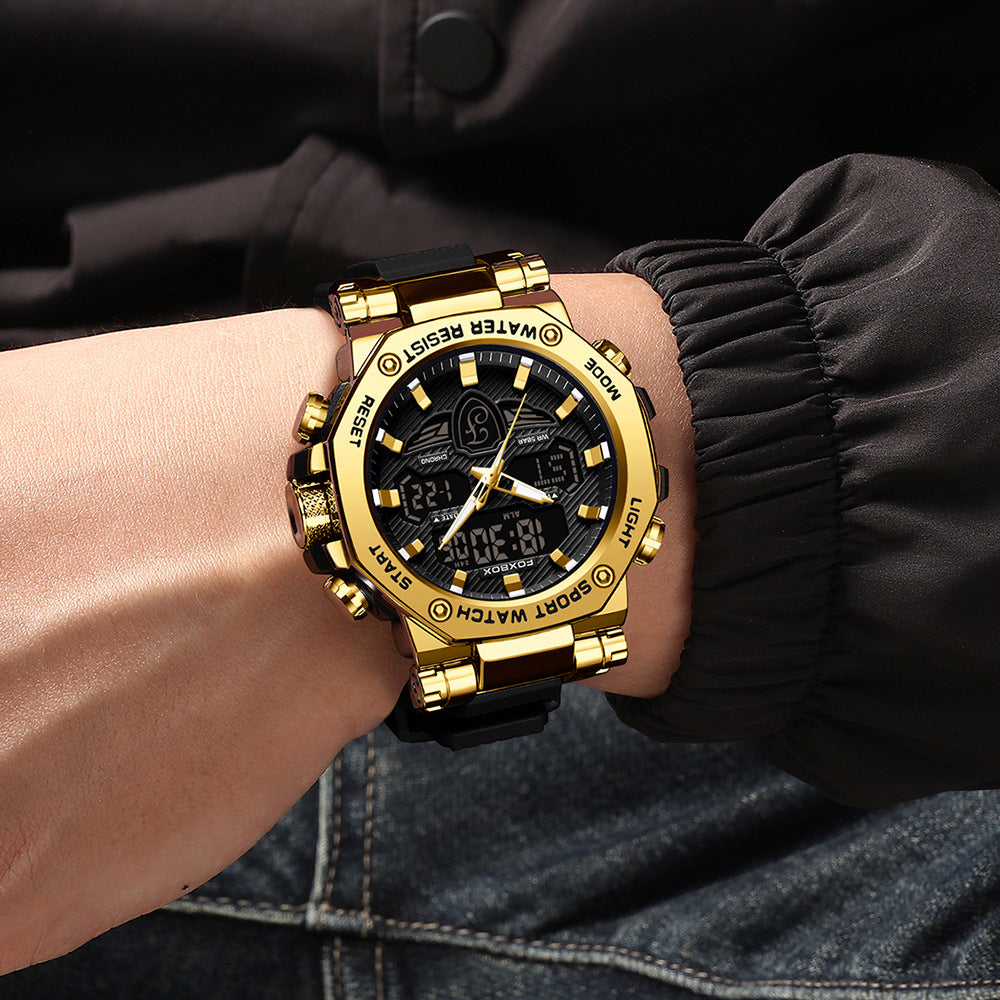 Silicone strap waterproof watch side view