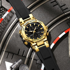 Zinc alloy case digital watch on wrist