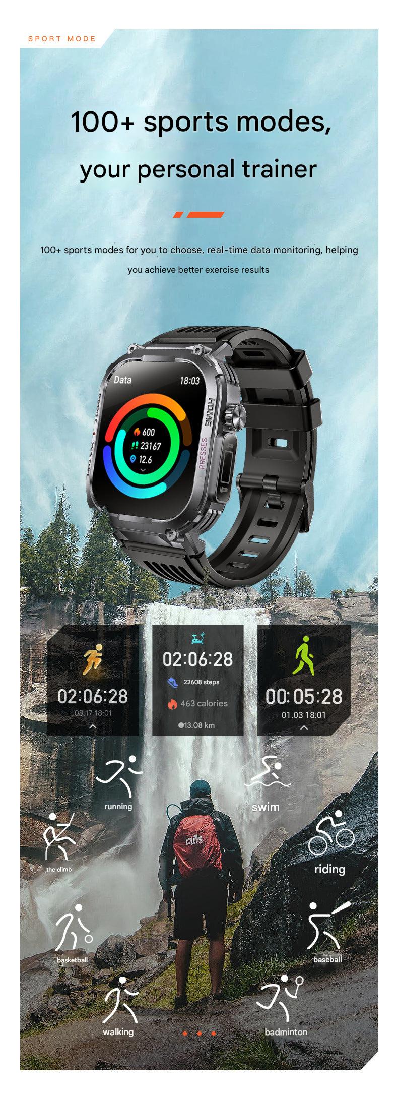 Smartwatch with LED flashlight functionality in use