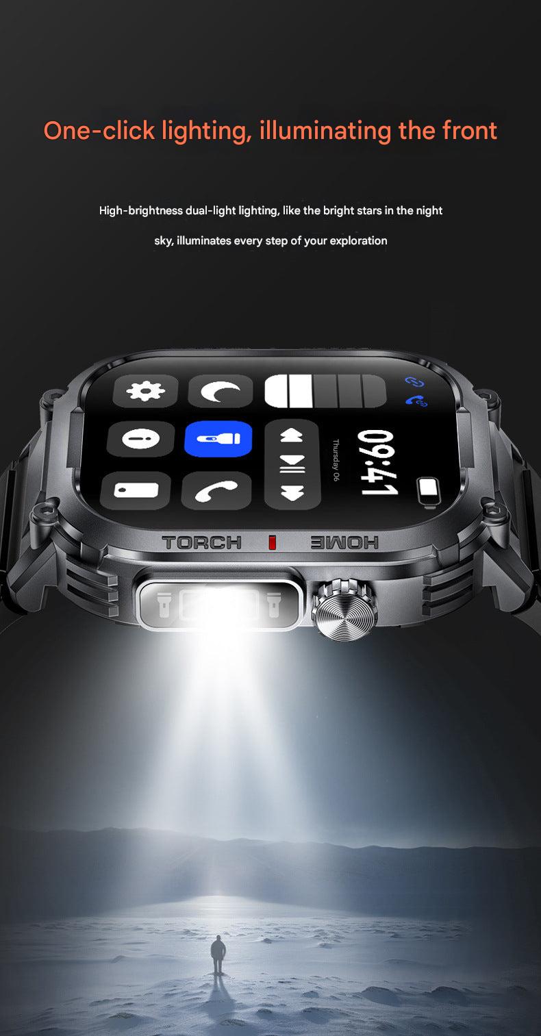 User interacting with Bluetooth smartwatch