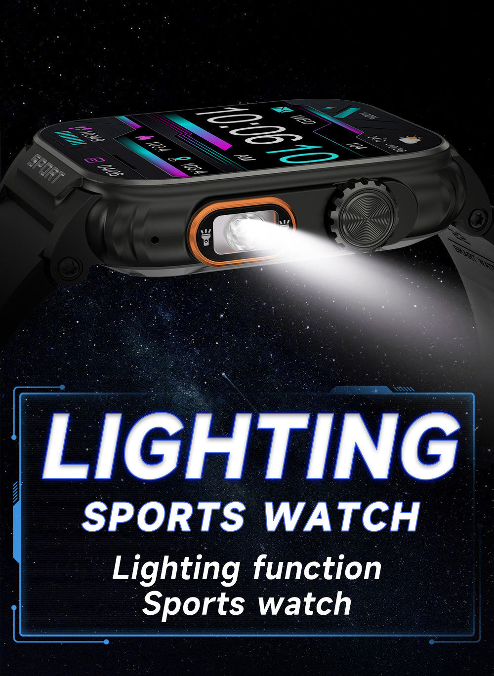 LIGE smartwatch with heart rate monitoring display