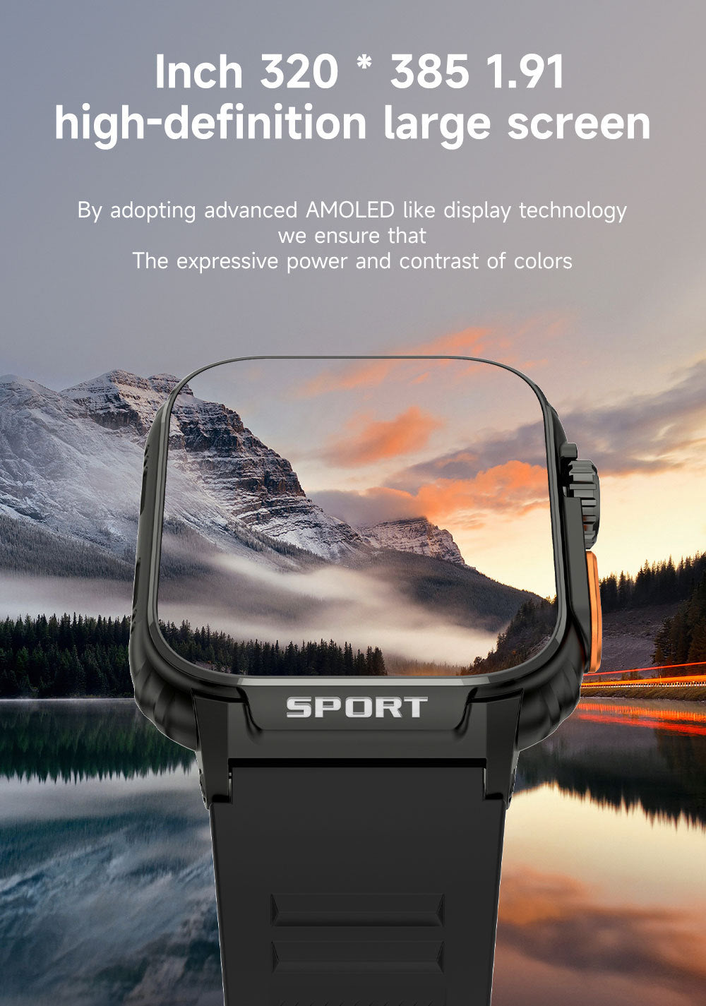 LIGE smart watch close-up showcasing features