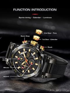 Close-up of LIGE watch dial