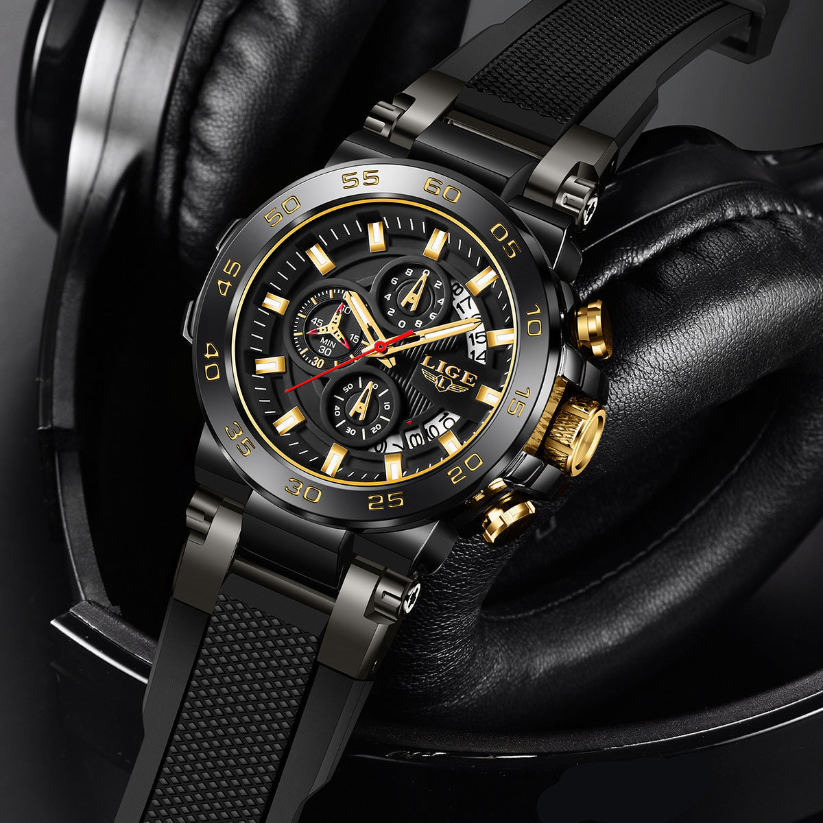 LIGE stylish watch with luminous dial and calendar function