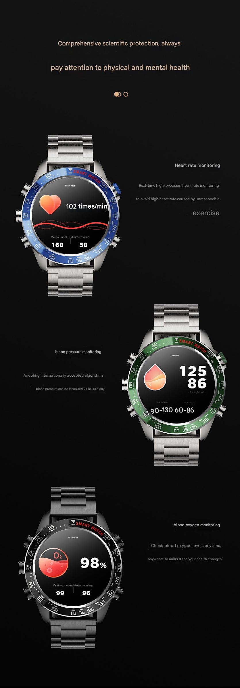Smartwatch displaying AMOLED screen functionality