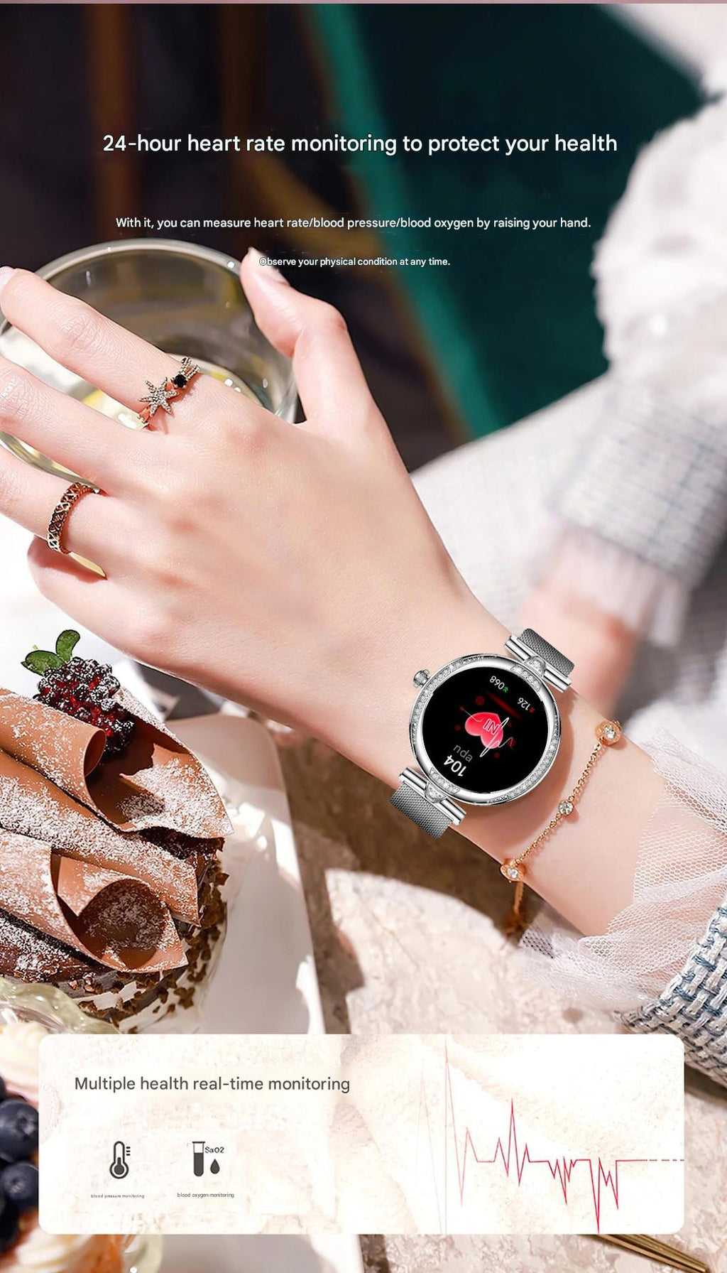 Close-up of Smart Health Watch tracking activity