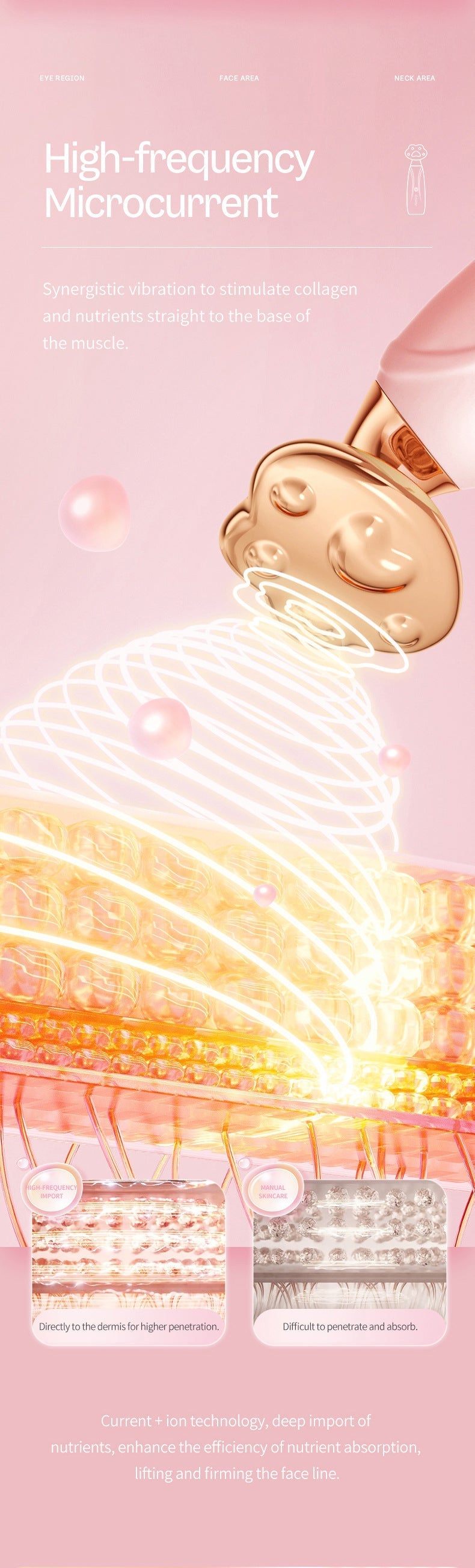 Ultrasonic Facial Massage Device front view