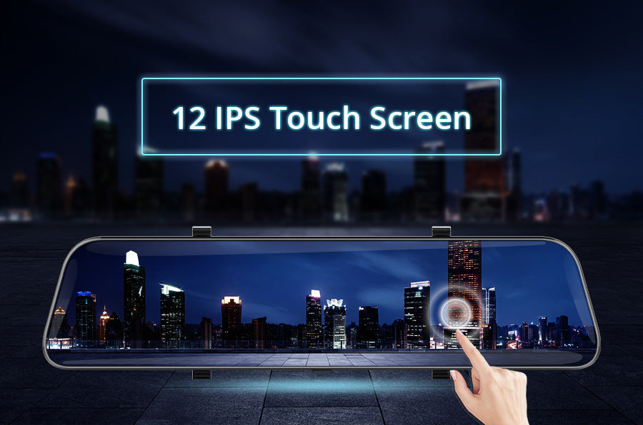 Close up of dual lens features on dash cam