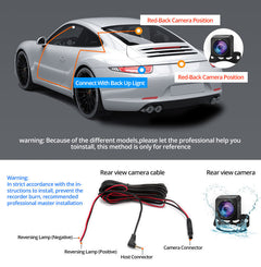 Close up of dual lens features on dash cam