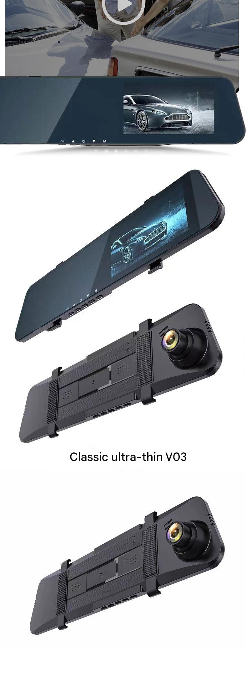 Image of 1080P dual lens car rear view mirror dash cam