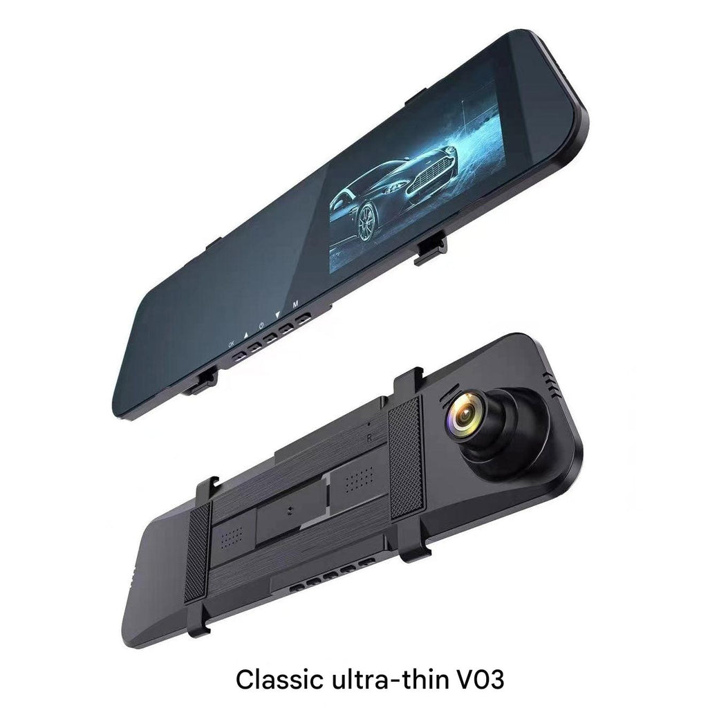 Front view showing installation of dash cam
