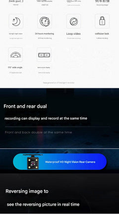 Dash cam with reverse camera connection