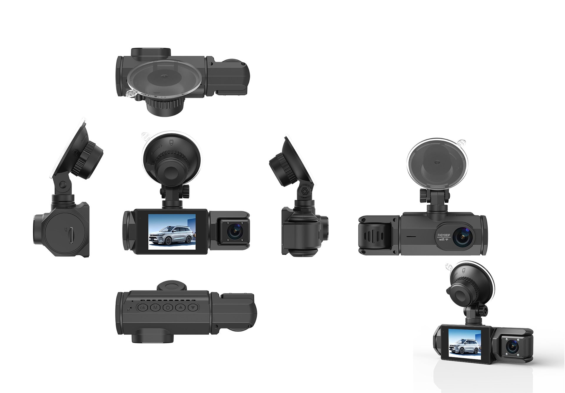 Triple lens system dash cam setup