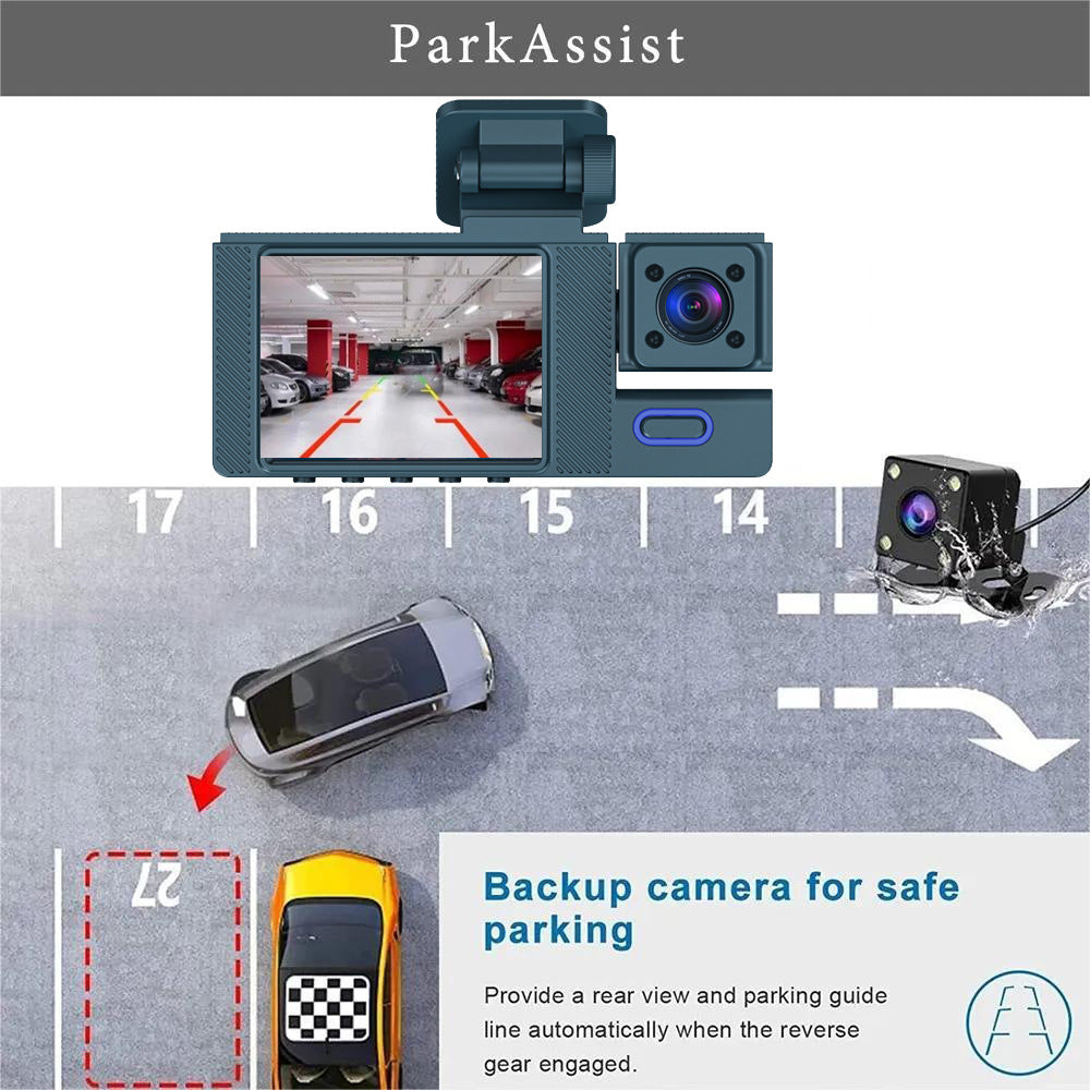 Compact 2-inch display of dash cam