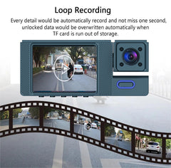 Triple lens dash cam interior view