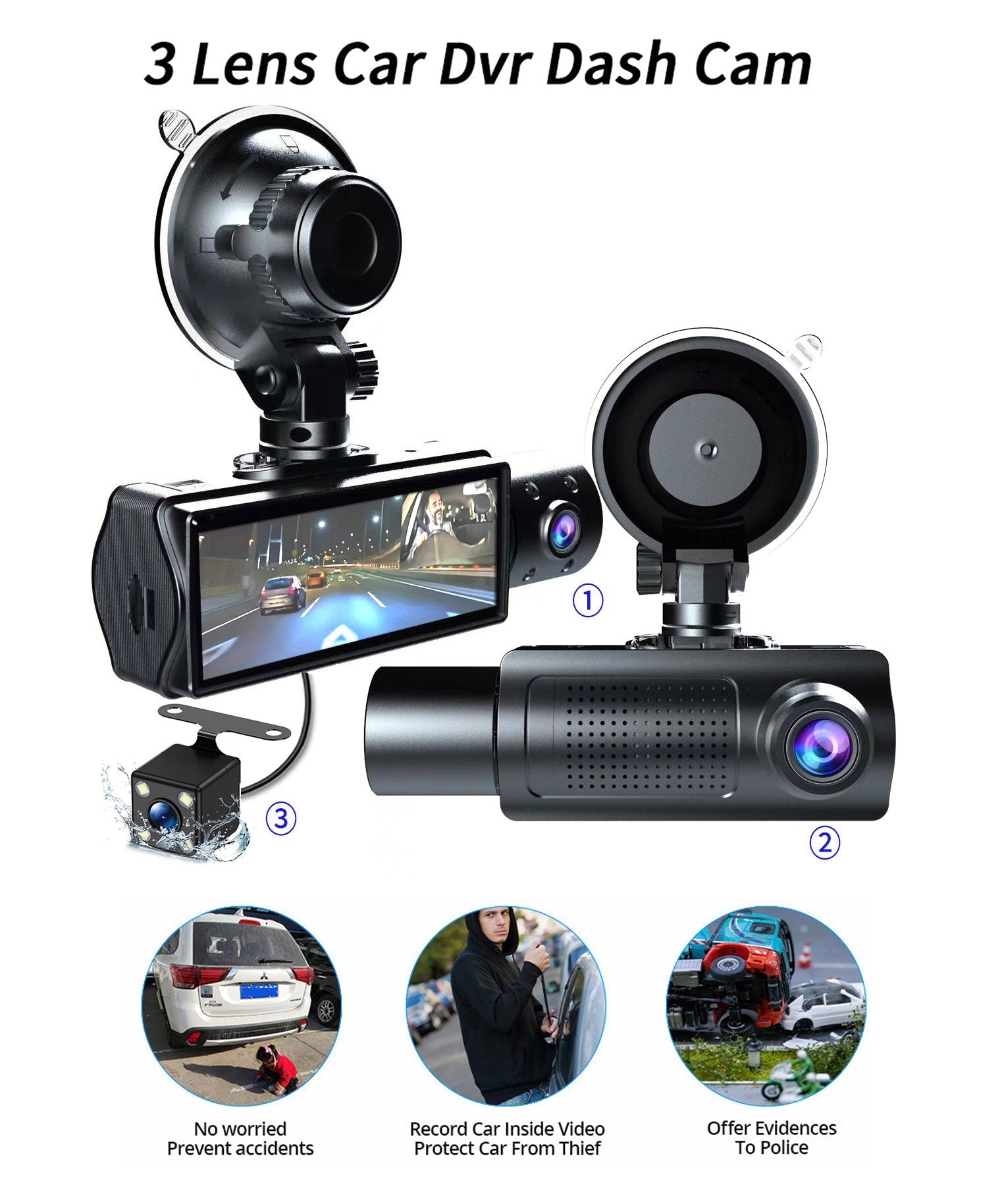 Accessories included with the dash camera