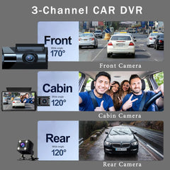 Interior car camera setup with dash cam
