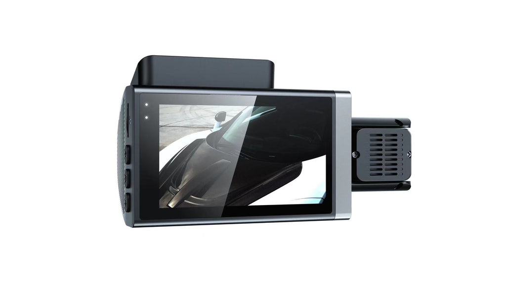 Triple lens car dash cam interior view