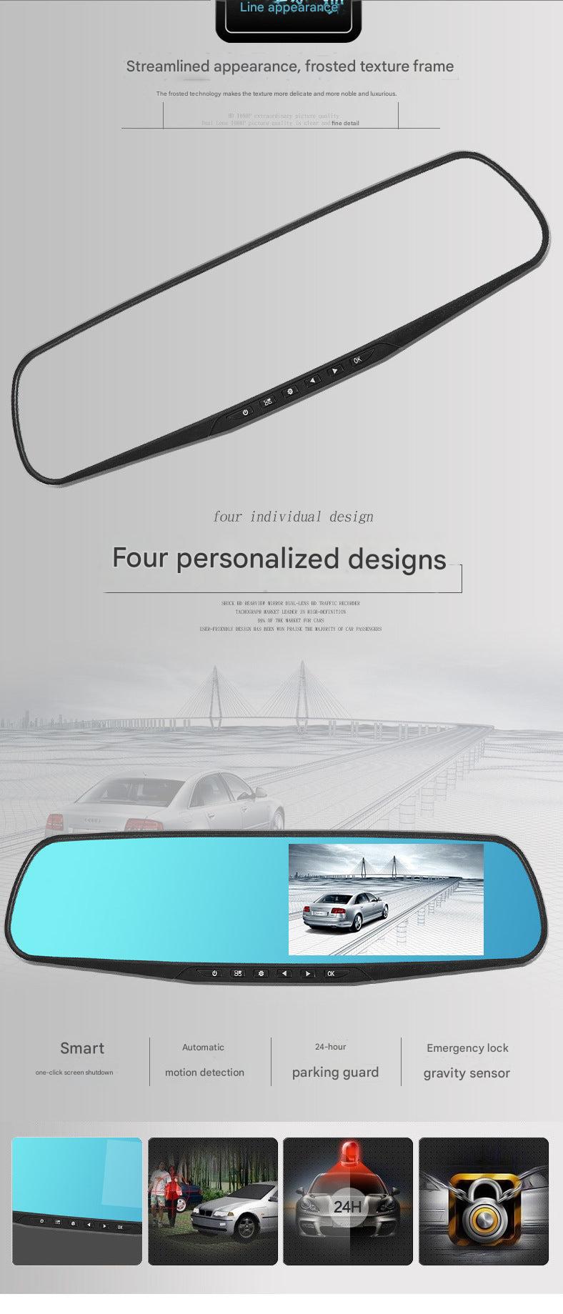 High-definition dual-lens car dash cam image 1