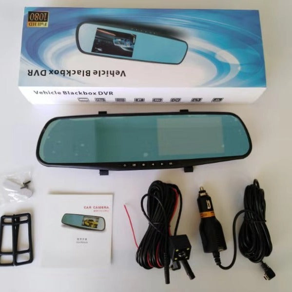 Front view of dual-lens car dash cam