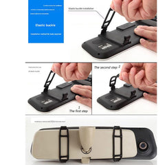 Rear view of dash cam installation