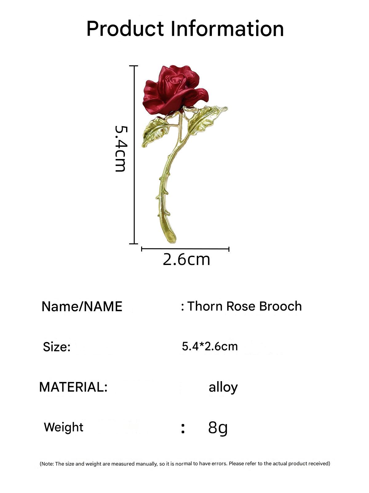 Colours of Elegant Red Rose Brooch