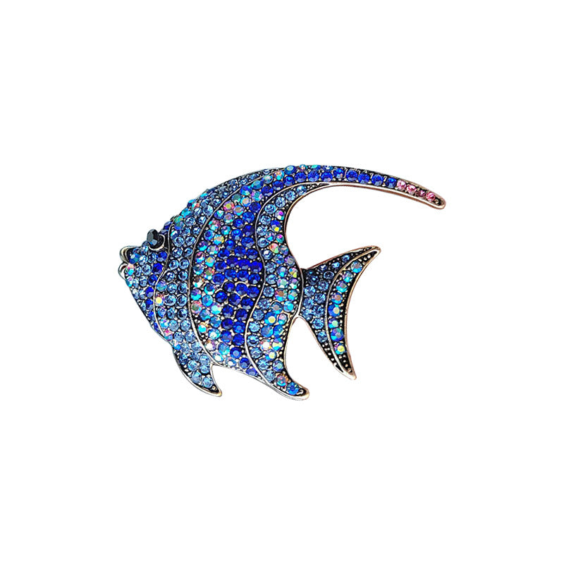 trendy rhinestone brooch on a coat