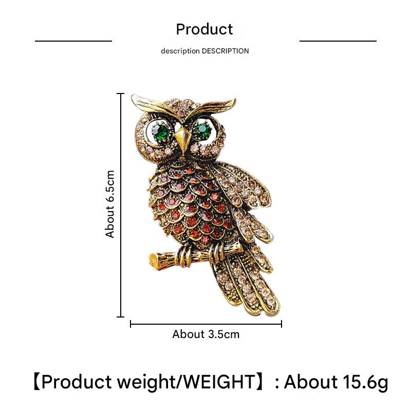 Creative display of the owl brooch pin in natural light