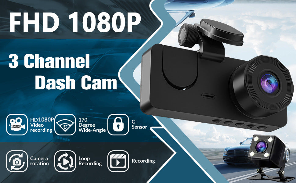 Close up of the 1080p HD dash cam display